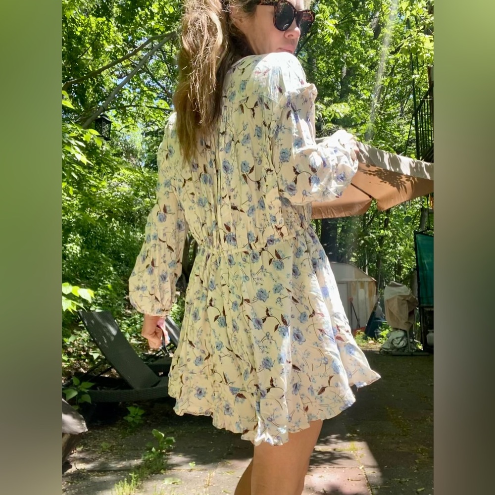 Free People Floral Mini Dress Sz S - Picture 3 of 14